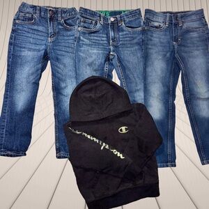 Boys Size 5 & 6 Jeans Bundle: Levi’s, Lee & OshKosh B’gosh + Champion Hoodie